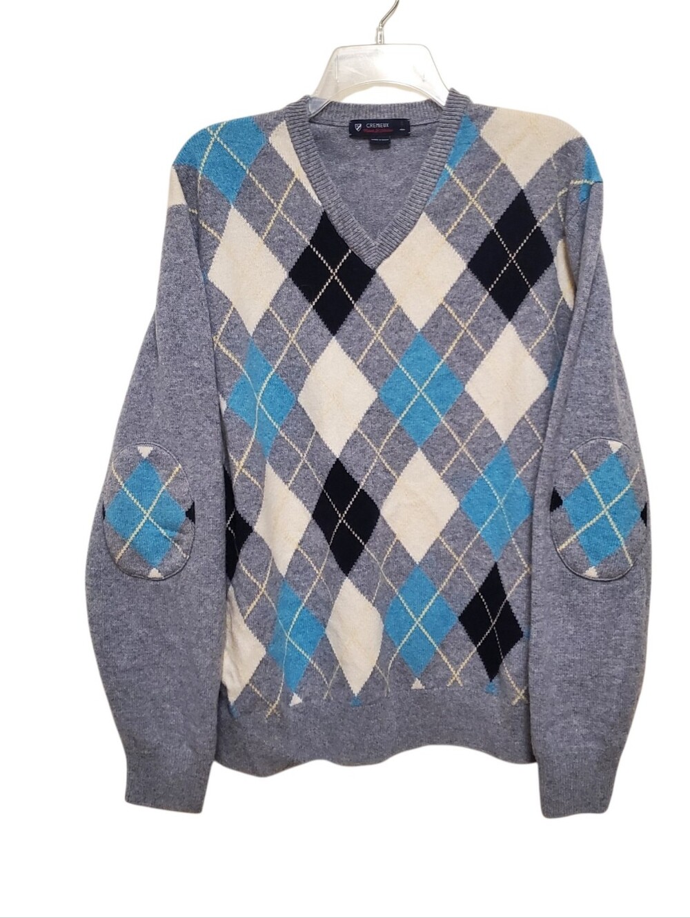 Pullover Argyle Sweater Unisex Classic Timeless L